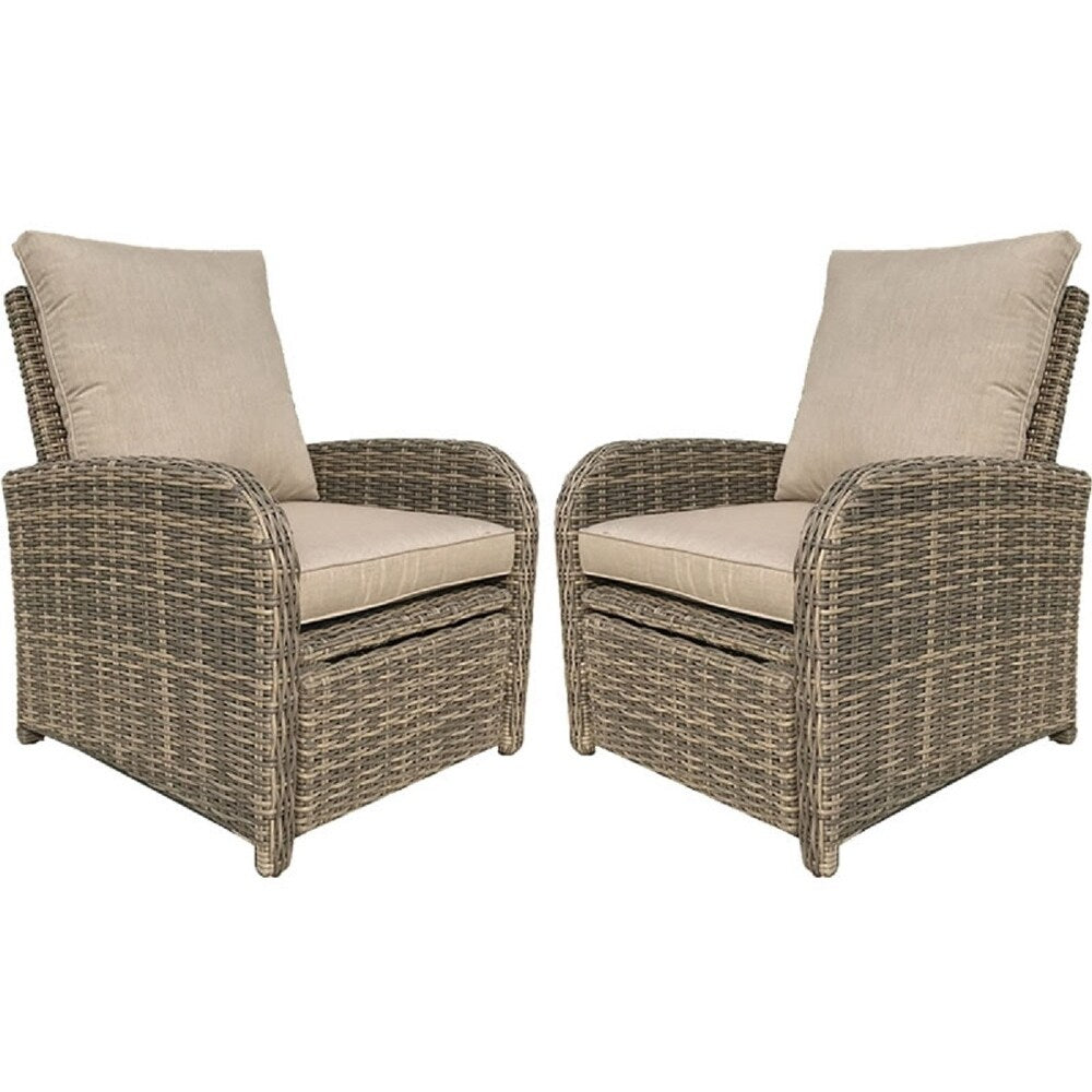 GatherCraft Brunswick Recliner Club Chair With Cushions Set of 2