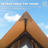 Gazebo 10x20FT, Outdoor Gazebo with Double Roofs, Privacy Curtains, Mosquito Nettings, Heavy Duty Metal Frame Party Tent