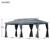 Gazebo with Oxford Cloth & Mosquito Nets Double Top Design Zipper Design Ultraviolet-proof Waterproof