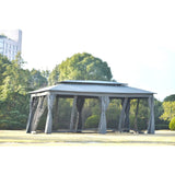 Gazebo with Oxford Cloth & Mosquito Nets Double Top Design Zipper Design Ultraviolet-proof Waterproof