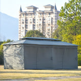 Gazebo with Oxford Cloth & Mosquito Nets Double Top Design Zipper Design Ultraviolet-proof Waterproof