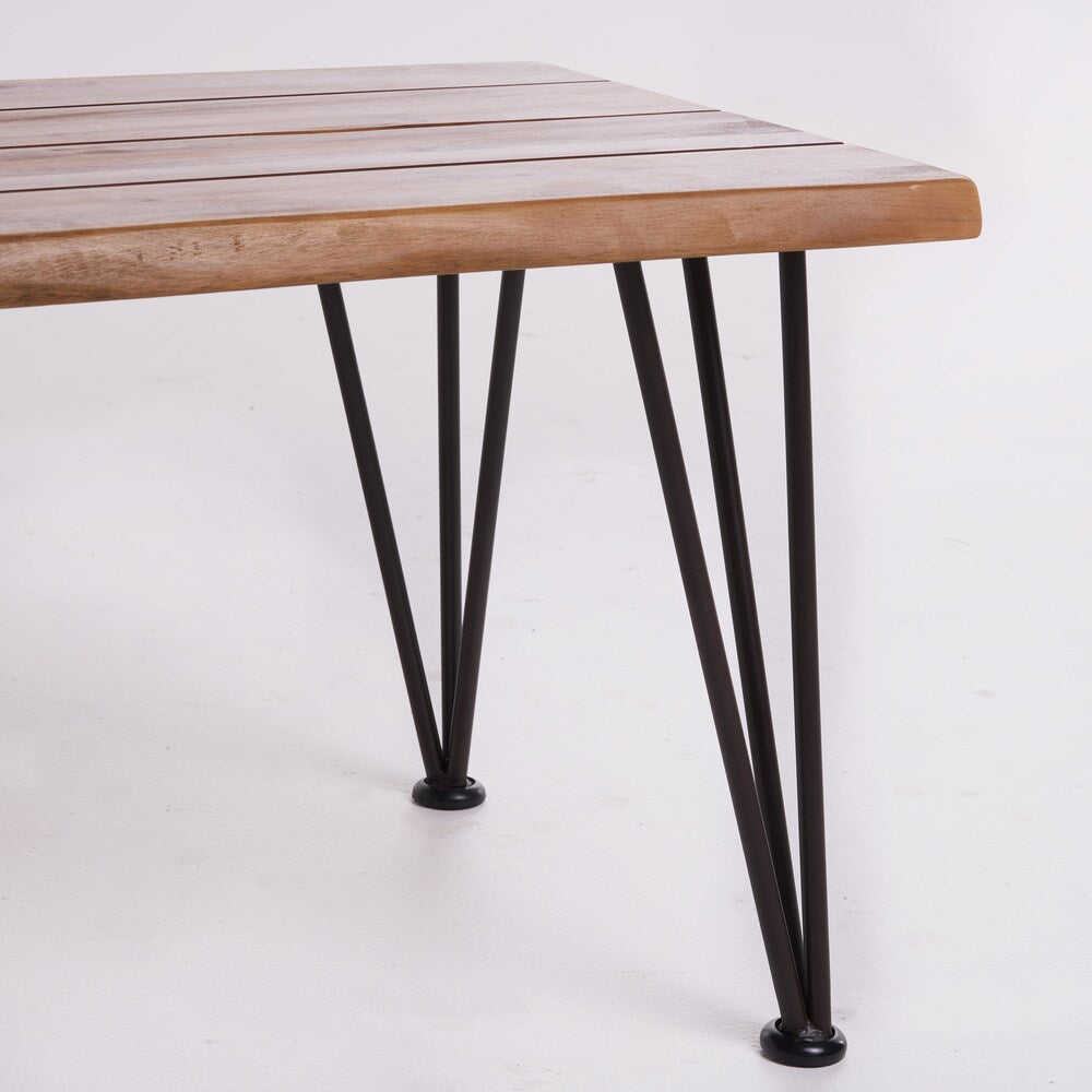 Geania Industrial Acacia Wood Rectangle Coffee Table by Christopher Knight Home