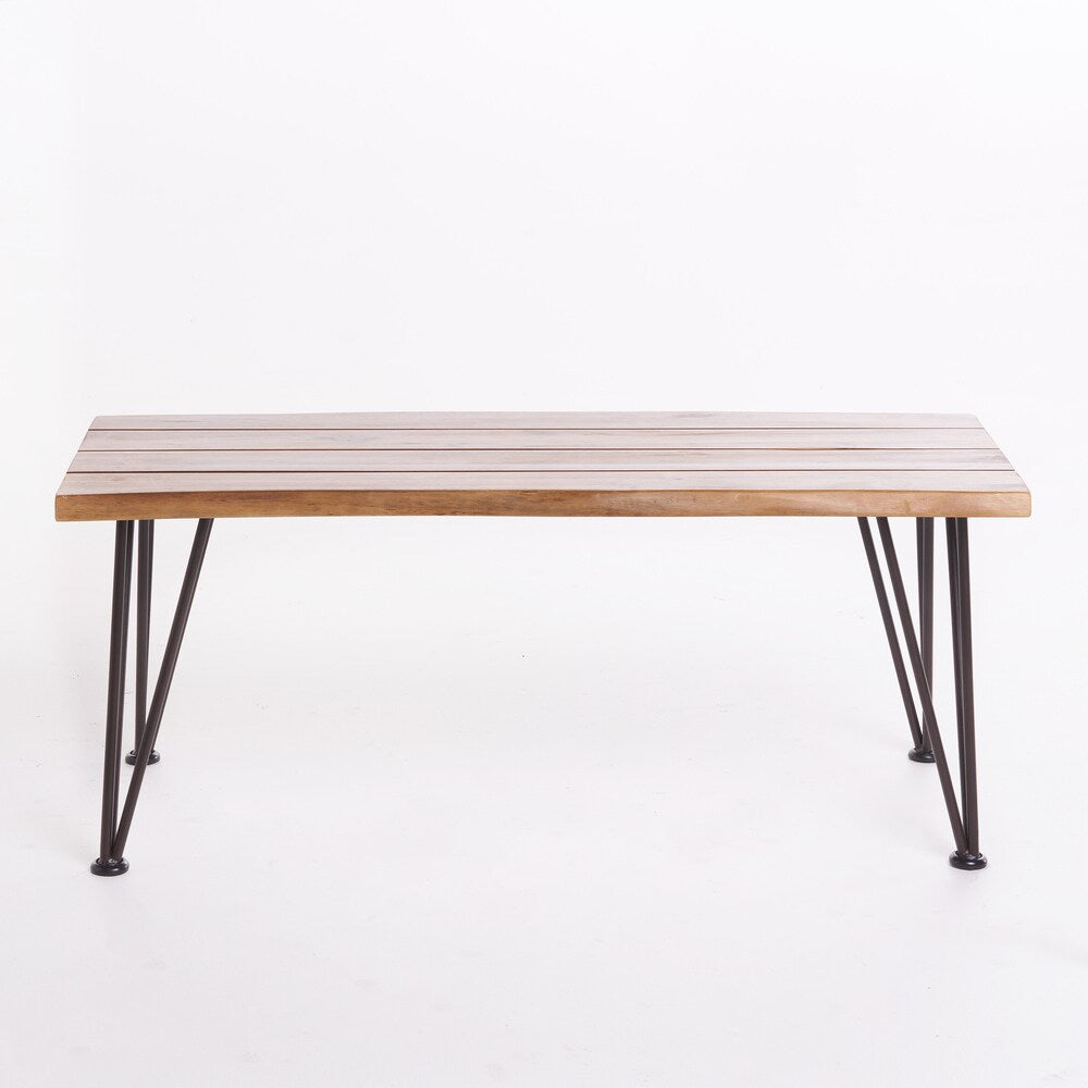 Geania Industrial Acacia Wood Rectangle Coffee Table by Christopher Knight Home