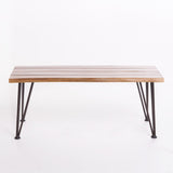 Geania Industrial Acacia Wood Rectangle Coffee Table by Christopher Knight Home