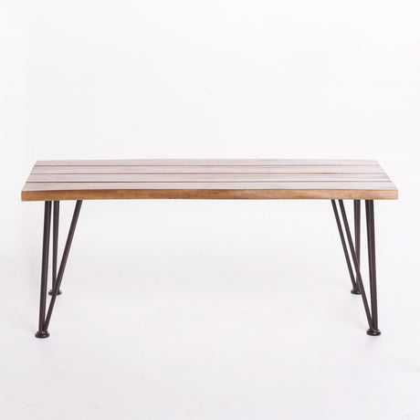 Geania Industrial Acacia Wood Rectangle Coffee Table by Christopher Knight Home