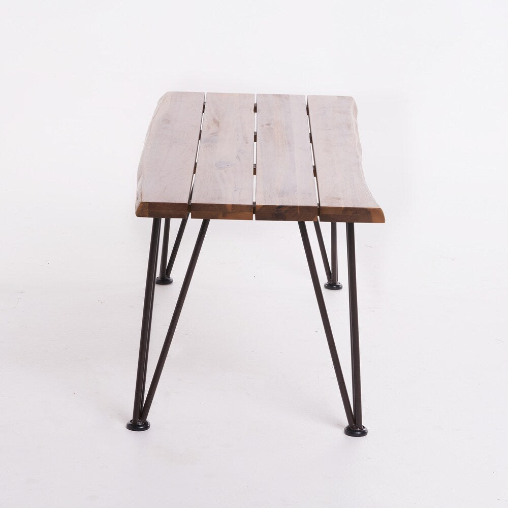 Geania Industrial Acacia Wood Rectangle Coffee Table by Christopher Knight Home