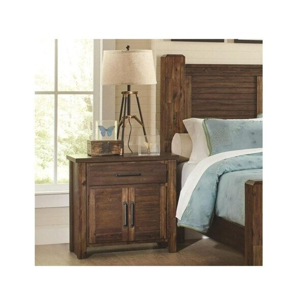 Gemini Vintage Bourbon Finished Wood 1-drawer Nightstand