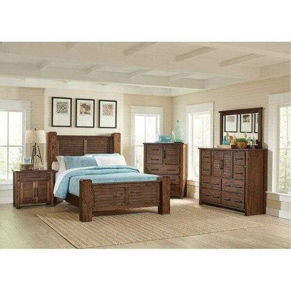 Gemini Vintage Bourbon Finished Wood 1-drawer Nightstand