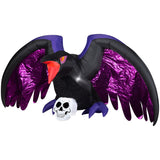 Gemmy Airblown Mixed Media Crow with Skull Scene, 4.5 ft Tall, Black