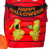 Gemmy Airblown Snoopy Halloween House w/LEDs Scene Peanuts, 6 ft Tall, Multi