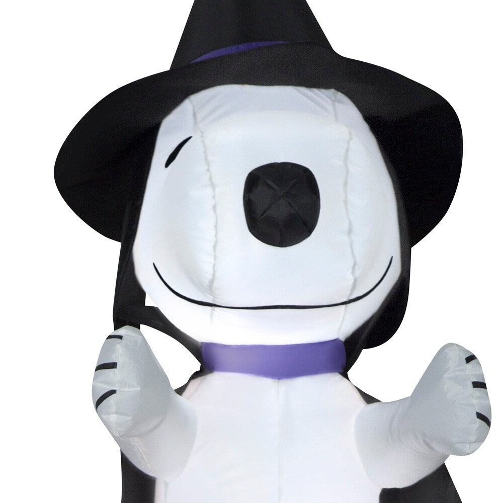 Gemmy Airblown Snoopy Halloween House w/LEDs Scene Peanuts, 6 ft Tall, Multi