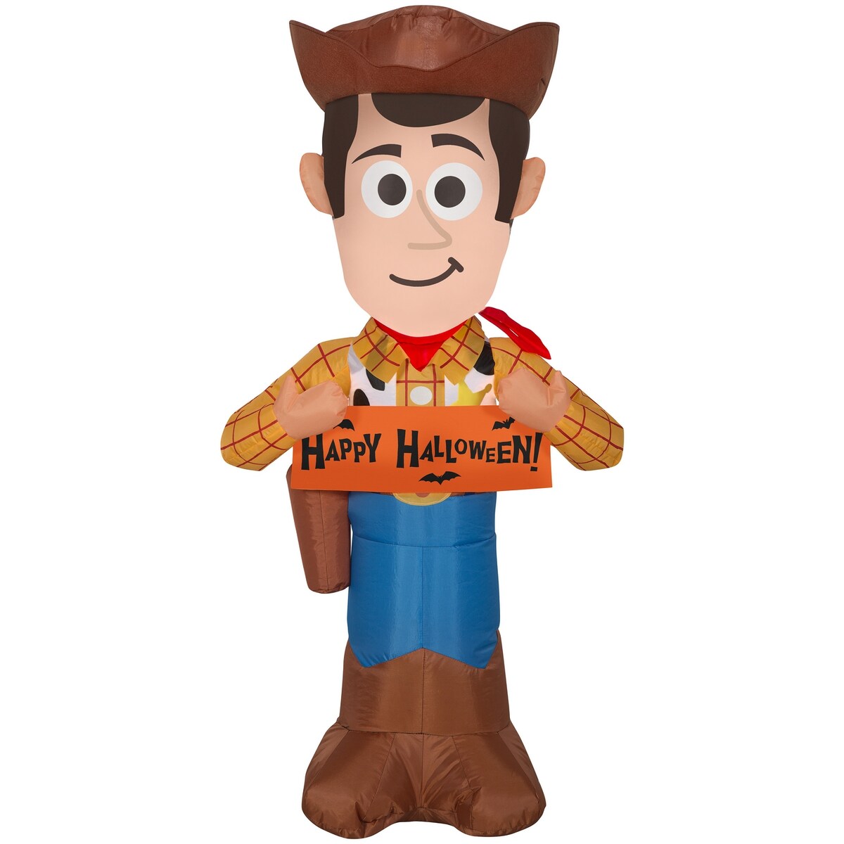 Gemmy Airblown Woody w/Banner Disney, 3.5 ft Tall, orange