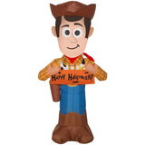 Gemmy Airblown Woody w/Banner Disney, 3.5 ft Tall, orange