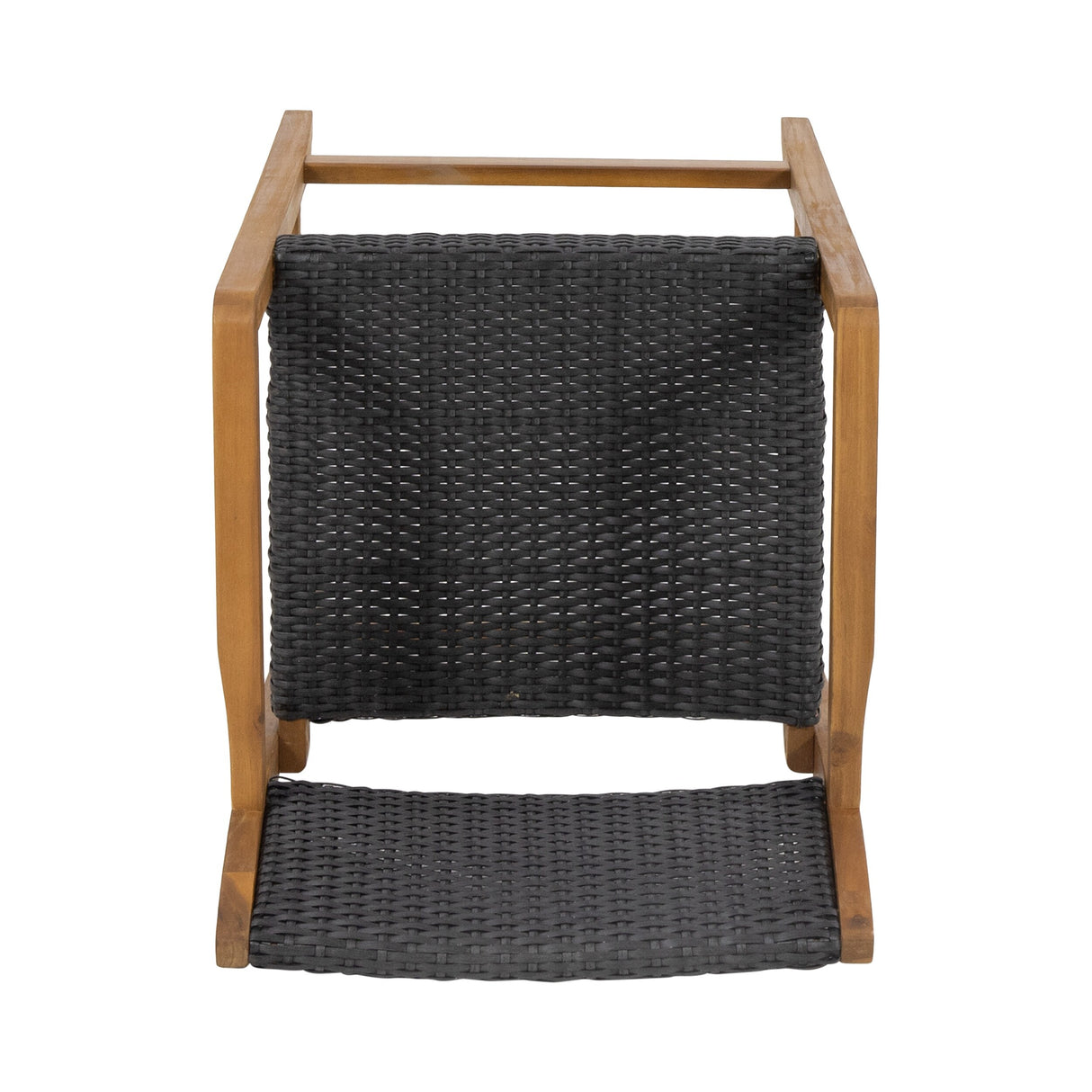 Genesee Outdoor Acacia Wood Barstools with Wicker (Set of 2) by Christopher Knight Home