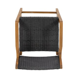 Genesee Outdoor Acacia Wood Barstools with Wicker (Set of 2) by Christopher Knight Home