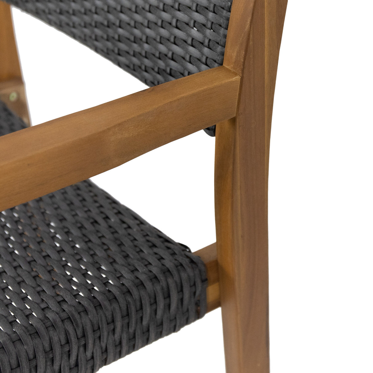 Genesee Outdoor Acacia Wood Barstools with Wicker (Set of 2) by Christopher Knight Home