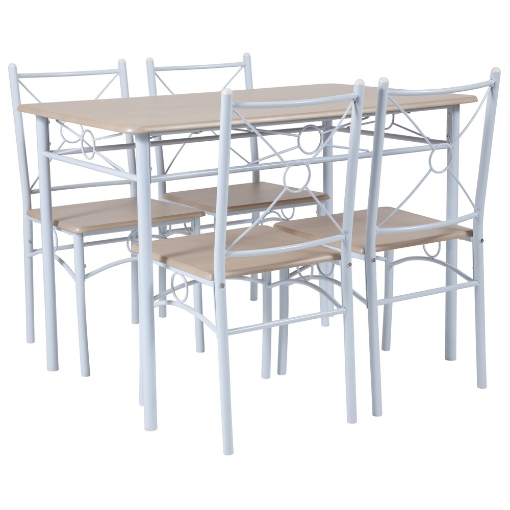 Geneva Cross Back Dining Set with Natural Finish
