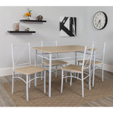 Geneva Cross Back Dining Set with Natural Finish
