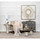 Genevieve I Gray Fir Veneer w/ Iron Frame & 3 Drawer Accent Cabinet - 39.0L x 15.7W x 30.9H