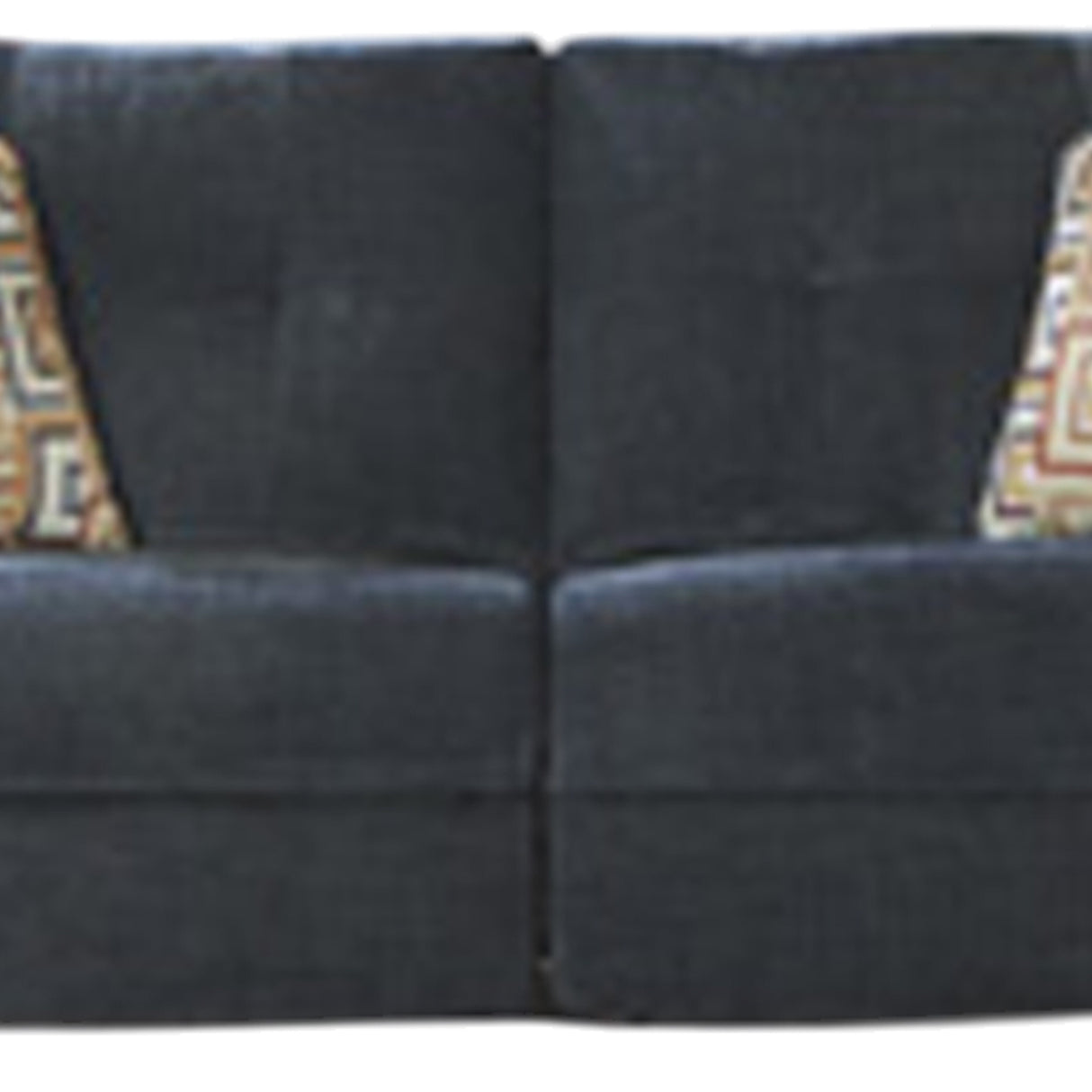 Genna Manual Reclining Sofa, Navy Blue Polyester, 2 Pillows, 87 Inch