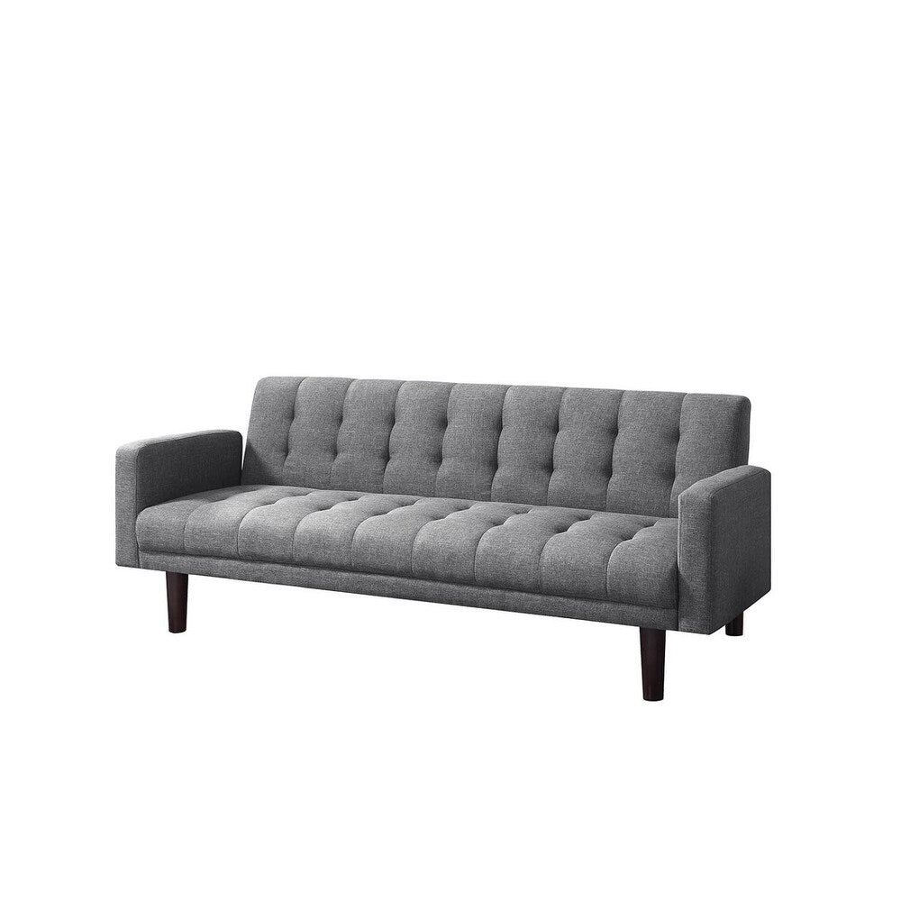 Genna Transitional Grey Futon Sofa Bed