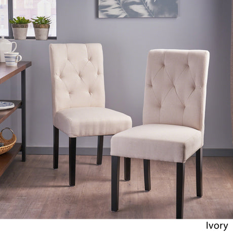 Gentry Tufted Fabric Dining Chair (Set of 2) by Christopher Knight Home