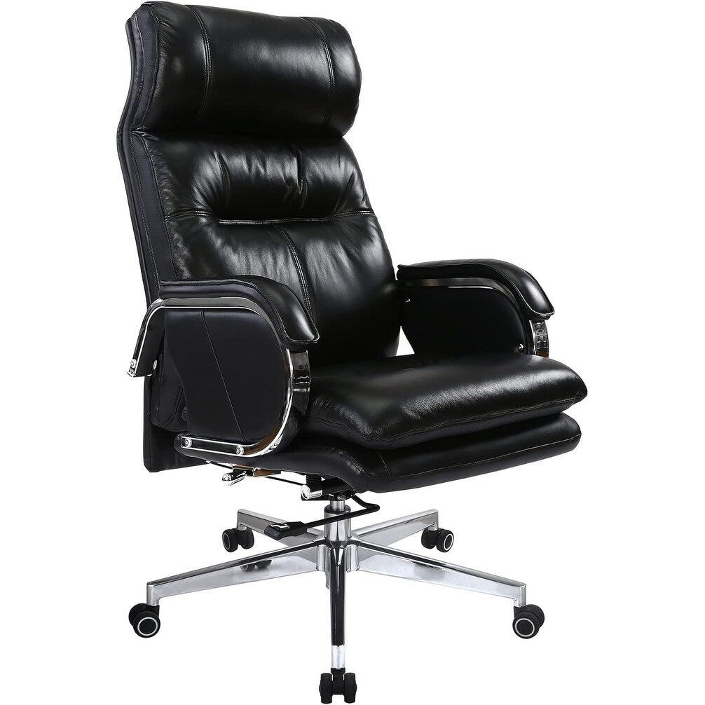 Genuine Leather Modern Executive Chair High-Back Support Tilt