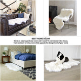 Genuine Sheepskin Area Rug Natural Wool Seat Cover Bedside Carpet w/Comb