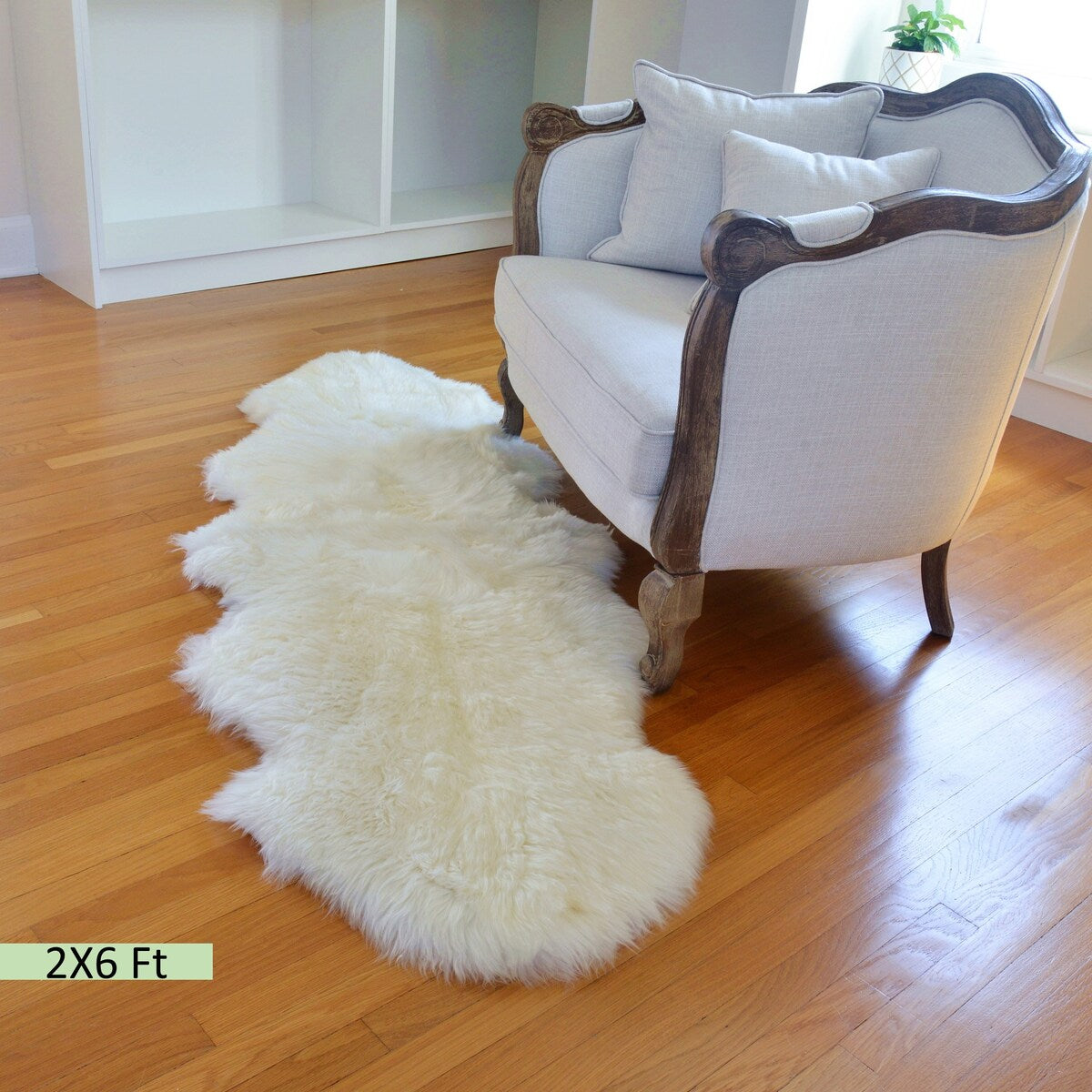 Genuine Sheepskin Area Rug Natural Wool Seat Cover Bedside Carpet w/Comb