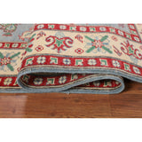 Geometric / Traditional Kazak Oriental Area Rug Handmade Wool Carpet - 5'1" x 6'3"