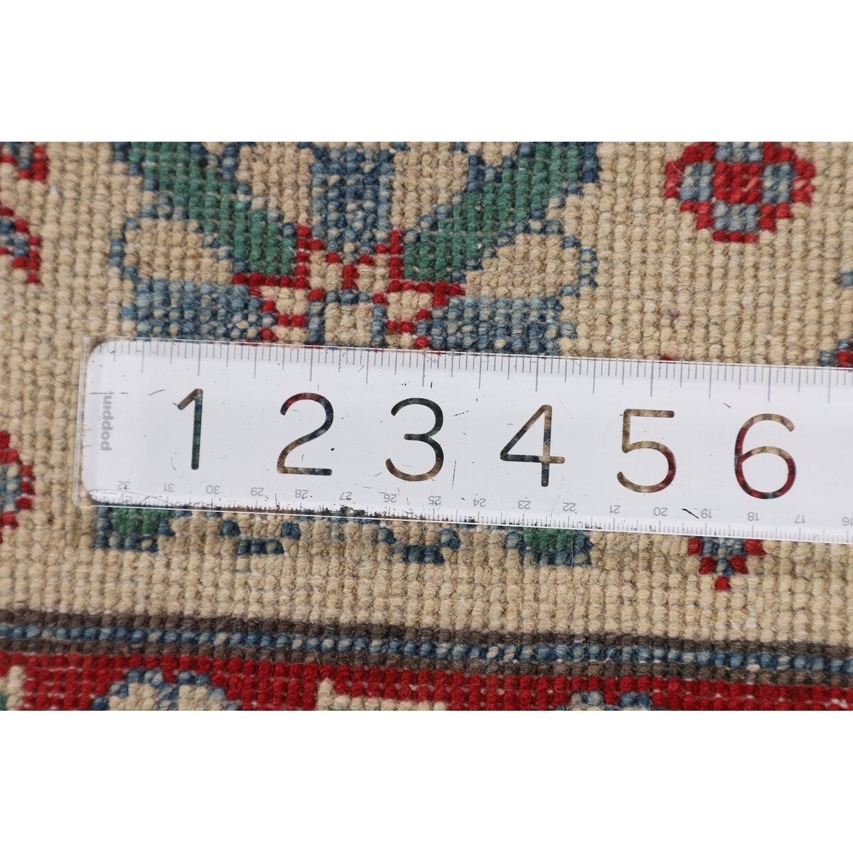 Geometric / Traditional Kazak Oriental Area Rug Handmade Wool Carpet - 5'1" x 6'3"