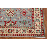 Geometric / Traditional Kazak Oriental Area Rug Handmade Wool Carpet - 5'1" x 6'3"