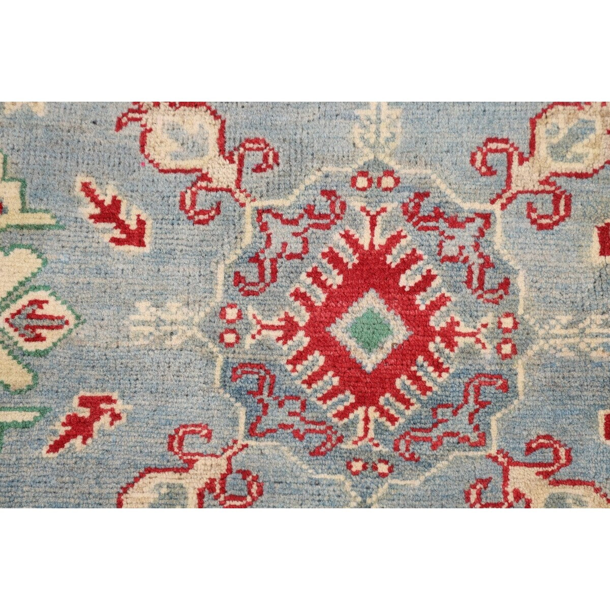 Geometric / Traditional Kazak Oriental Area Rug Handmade Wool Carpet - 5'1" x 6'3"