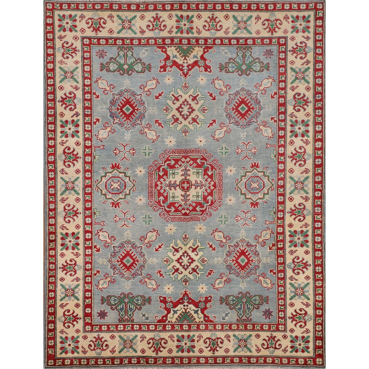 Geometric / Traditional Kazak Oriental Area Rug Handmade Wool Carpet -