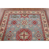 Geometric / Traditional Kazak Oriental Area Rug Handmade Wool Carpet - 5'1" x 6'3"