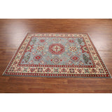 Geometric / Traditional Kazak Oriental Area Rug Handmade Wool Carpet - 5'1" x 6'3"