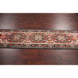 Geometric 12 Ft Indo Heriz Oriental Rug Hand-Knotted Wool Carpet - 11'9" x 2'6" Runner