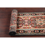 Geometric 12 Ft Indo Heriz Oriental Rug Hand-Knotted Wool Carpet - 11'9" x 2'6" Runner
