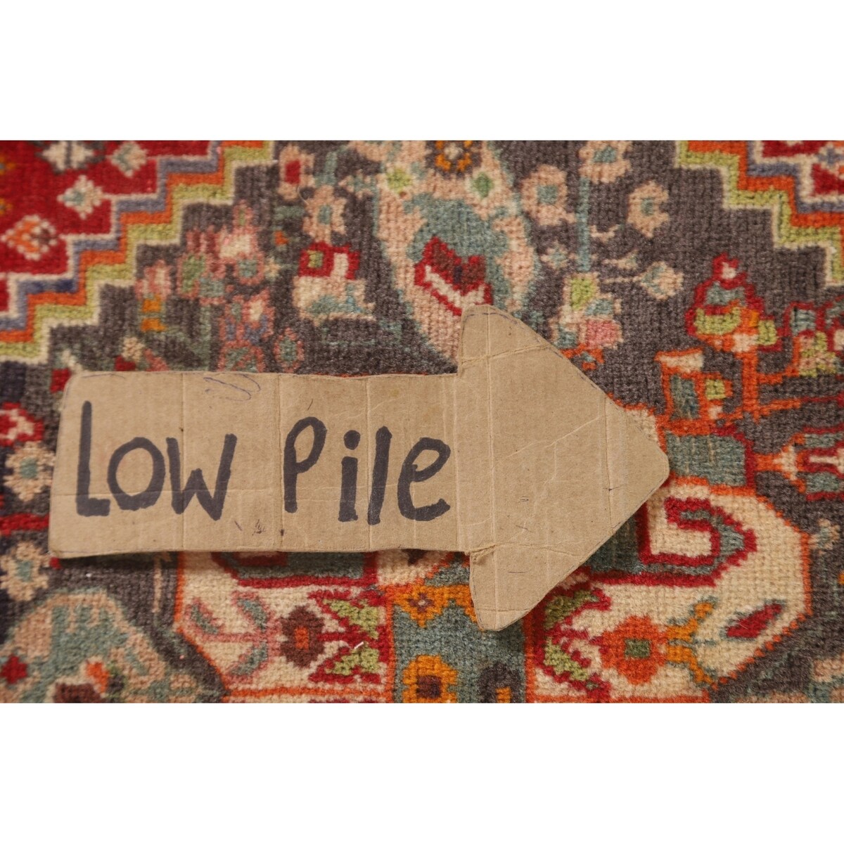 Geometric Abadeh Persian Vintage Square Rug Handmade Wool Carpet - 2'1" x 2'0"