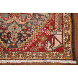 Geometric Abadeh Persian Vintage Square Rug Handmade Wool Carpet - 2'1" x 2'0"