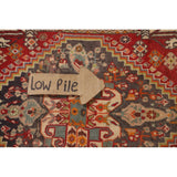 Geometric Abadeh Persian Vintage Square Rug Handmade Wool Carpet - 2'1" x 2'0"