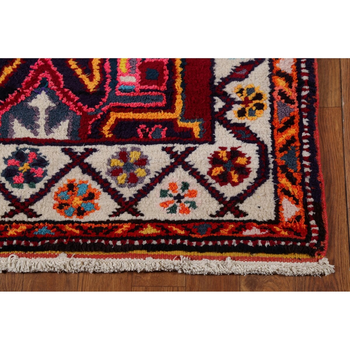 Geometric Anatolian Turkish Vintage Runner Rug Handmade Silk Carpet - 2'11"x 13'3"