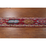 Geometric Anatolian Turkish Vintage Runner Rug Handmade Silk Carpet - 2'11"x 13'3"