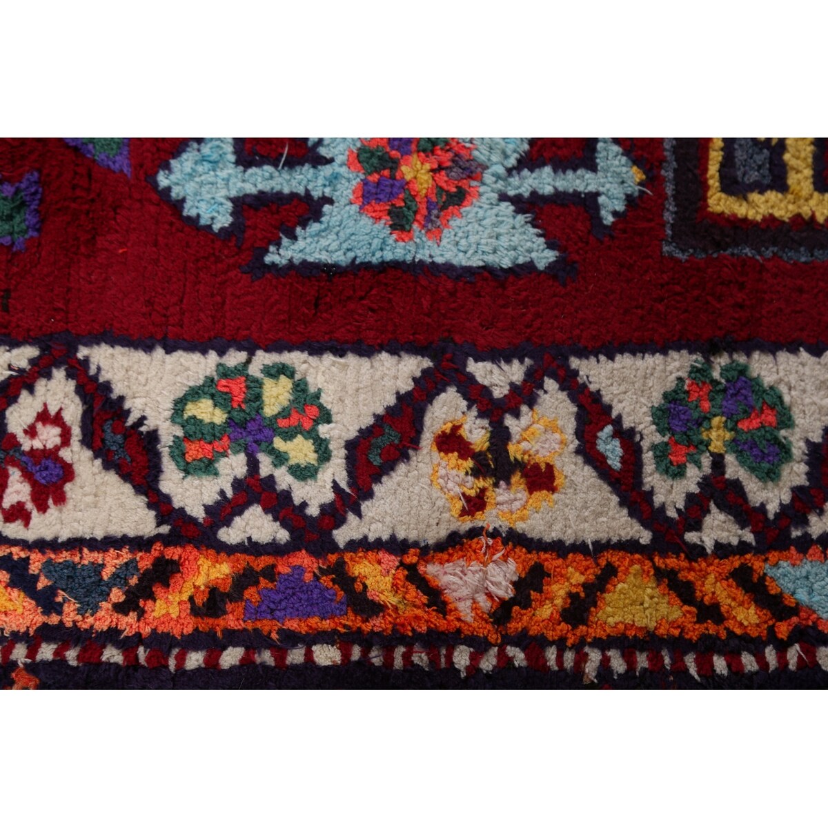 Geometric Anatolian Turkish Vintage Runner Rug Handmade Silk Carpet - 2'11"x 13'3"