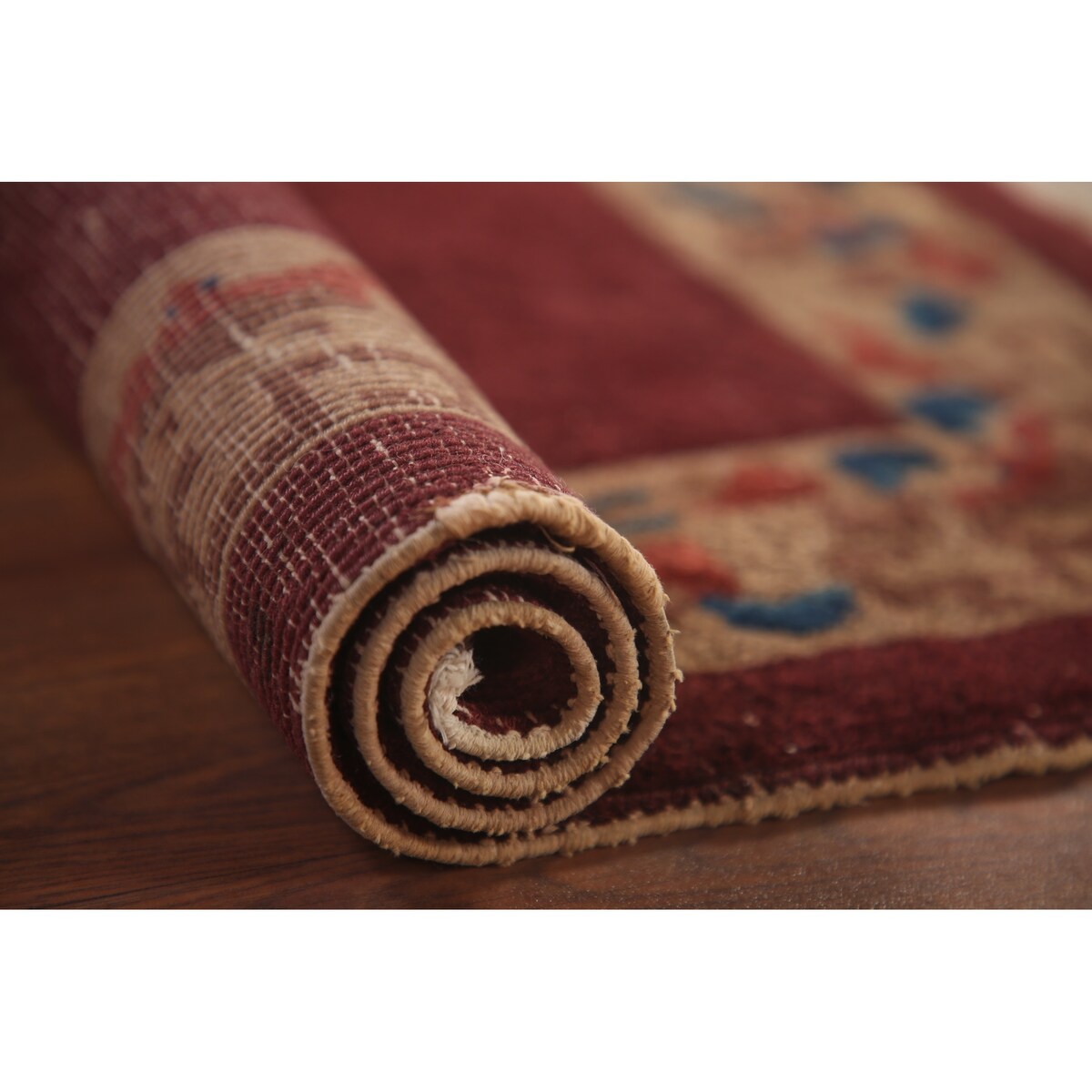 Geometric Art Deco Oriental Rug Hand-knotted Wool Carpet - 2'0" x 2'11"