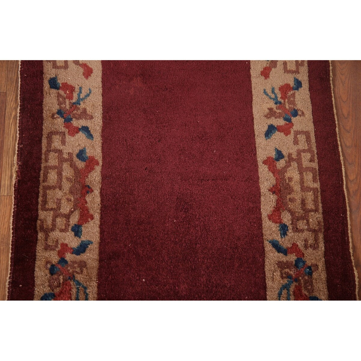 Geometric Art Deco Oriental Rug Hand-knotted Wool Carpet - 2'0" x 2'11"