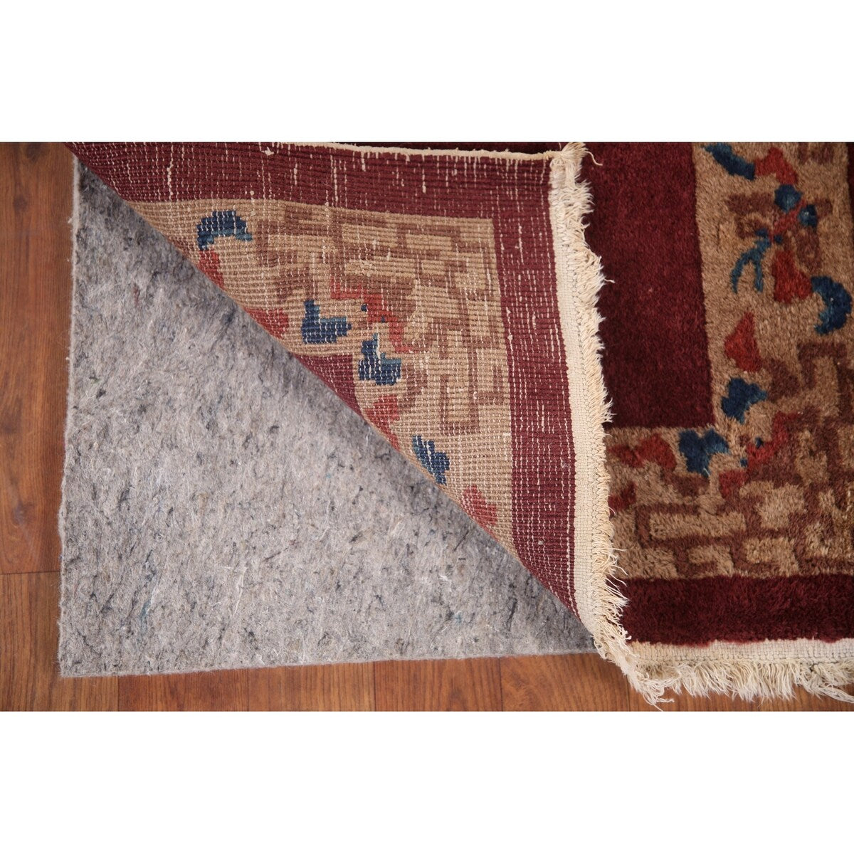 Geometric Art Deco Oriental Rug Hand-knotted Wool Carpet - 2'0" x 2'11"