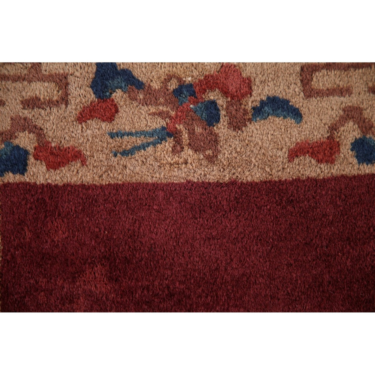 Geometric Art Deco Oriental Rug Hand-knotted Wool Carpet - 2'0" x 2'11"