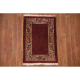 Geometric Art Deco Oriental Rug Hand-knotted Wool Carpet - 2'0" x 2'11"