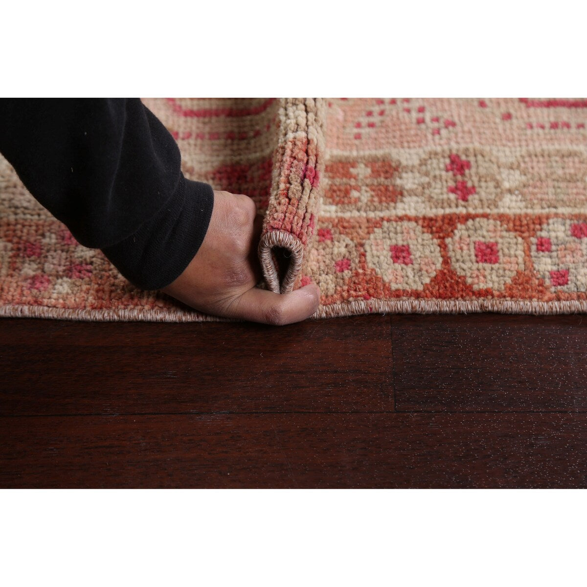 Geometric Authentic Oushak Turkish Oriental Runner Rug Wool Handmade - 2'6" x 11'2"